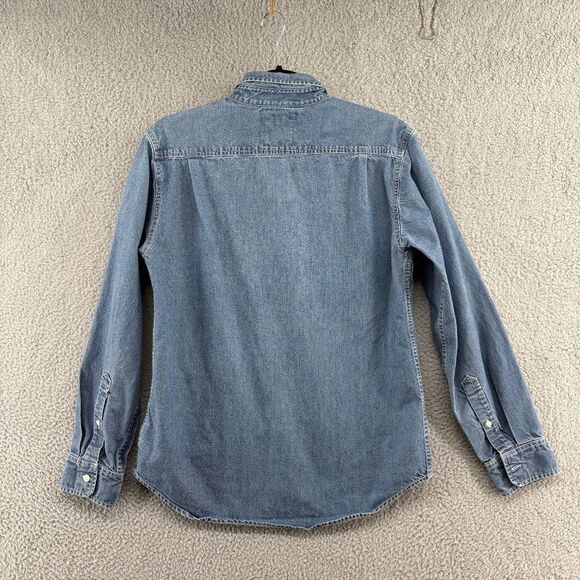 Hope & Henry Men's Chambray Button Down Shirt Organic Cotton Size Small Blue - Picture 2 of 10